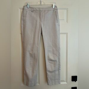 Adrianna Papell white and gray pattern cotton cropped pant trouser. Size 6